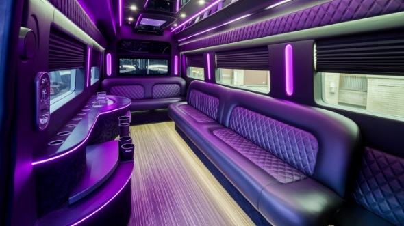 hammond party bus rental interior